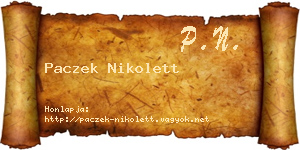 Paczek Nikolett névjegykártya